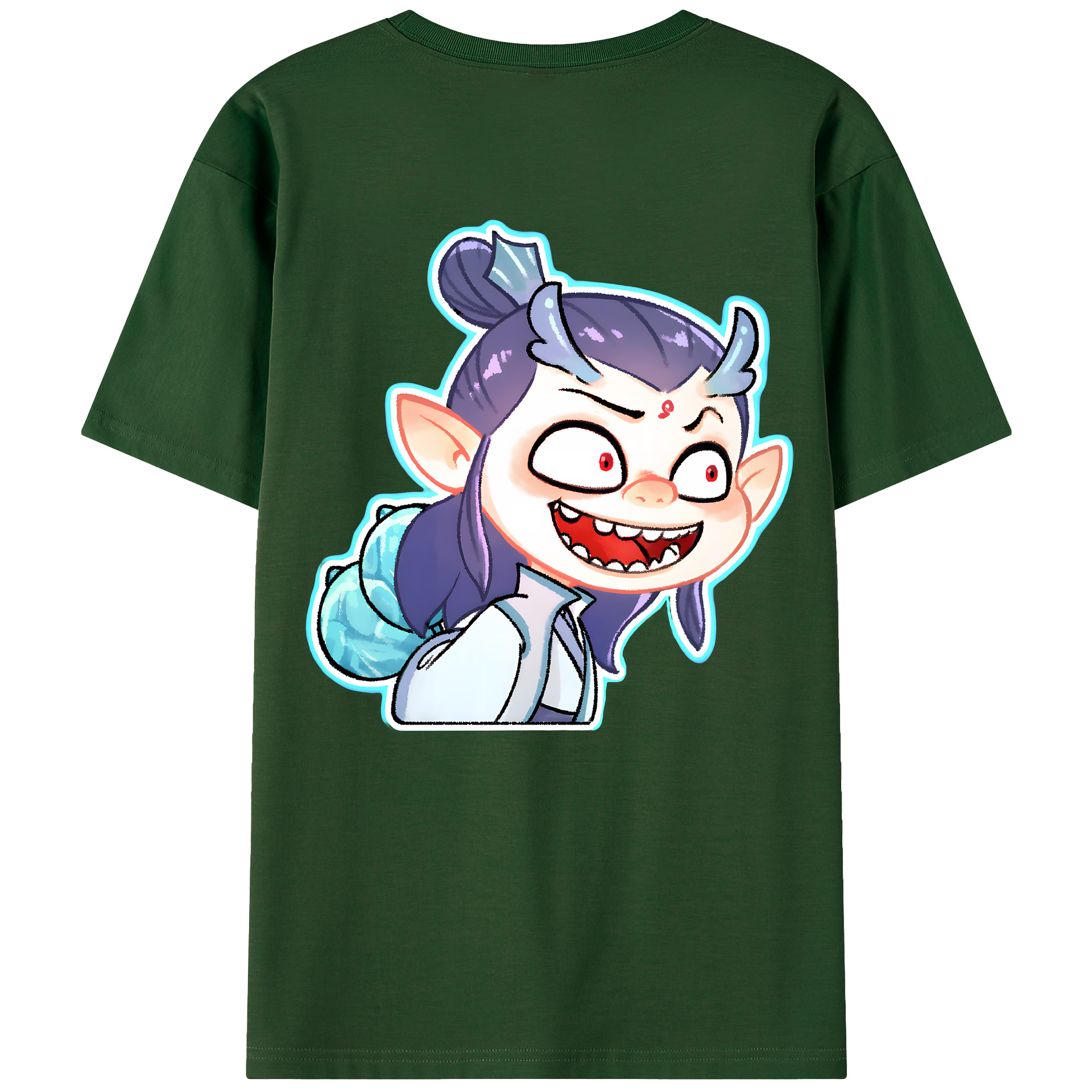 （画像用） Ne Zha 2 ナタ 魔童の大暴れ 綿100％半袖Tシャツ（背面プリント）